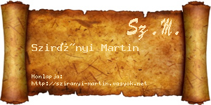 Szirányi Martin névjegykártya