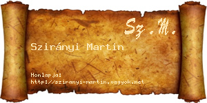 Szirányi Martin névjegykártya